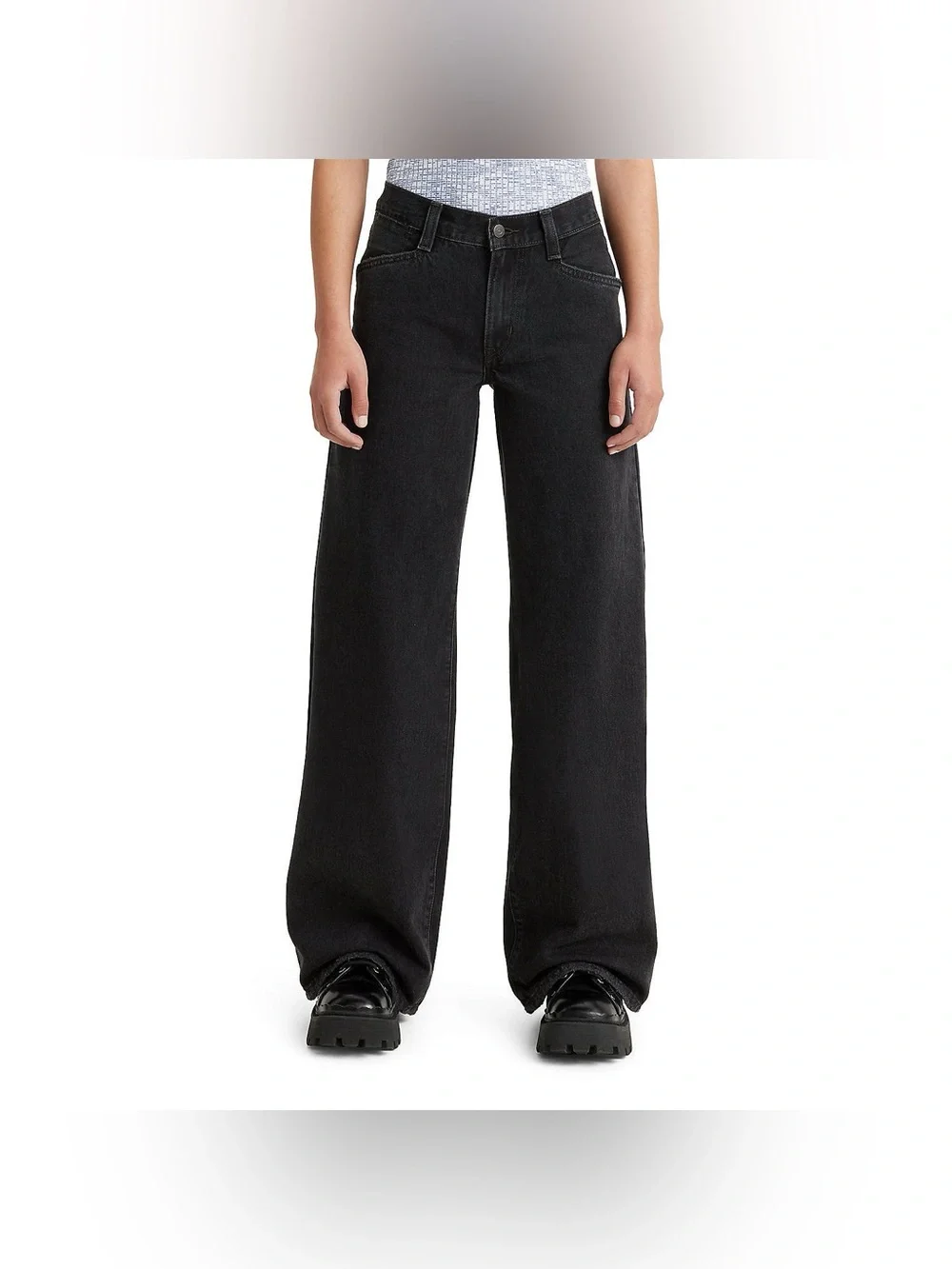 Women’s Levi’s ‘94 Baggy Wide Leg Jeans NWT Black 27x31 100% Cotton - Picture 3 of 7